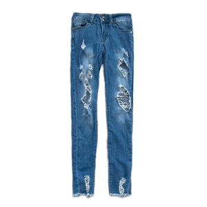 Ripped High-Waisted Skinny Jeans